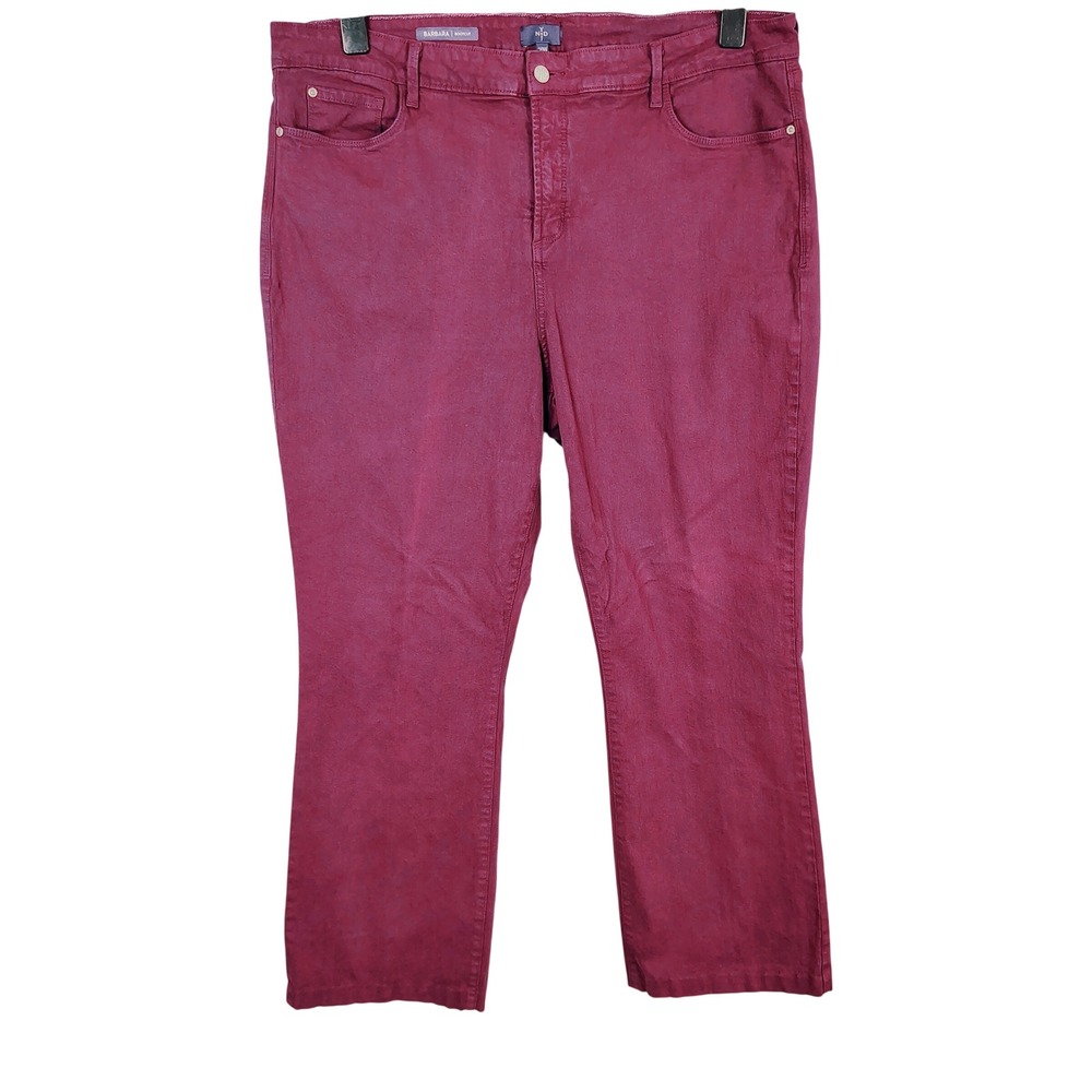 NYDJ Womens 20W Barbara Bootcut Jeans Plum Cotton Dark Academia Core